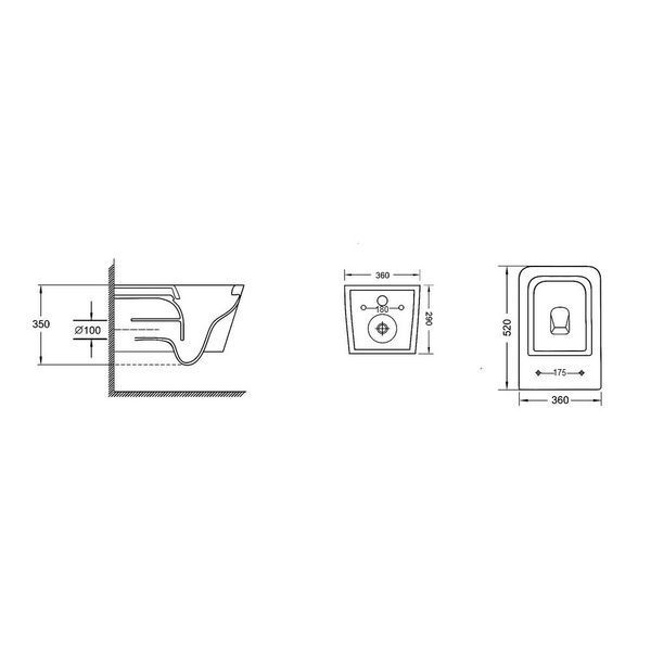 Инсталяция GEBERIT с кнопкой+Унитаз Crow подвесной Rimless 520х360х290 мм с сиденьем Slim Duroplast/ Soft-clos 2194692942 фото