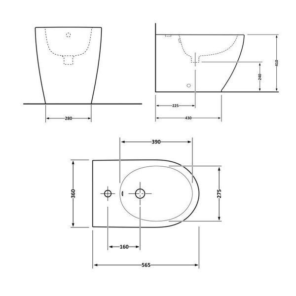 Біде підлогове Qtap Robin 565x360x405 White QT13442141CW SD00042539 фото