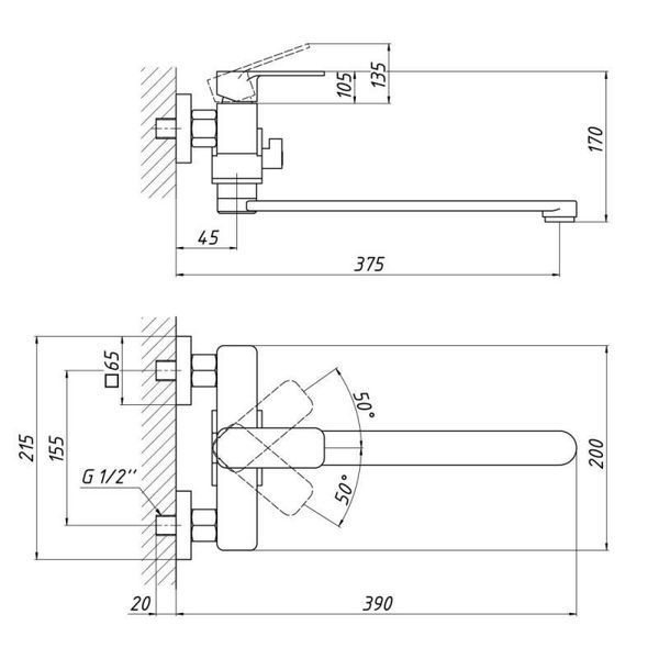 Змішувач для ванни Qtap Namesti 3225102GC SD00042105 фото