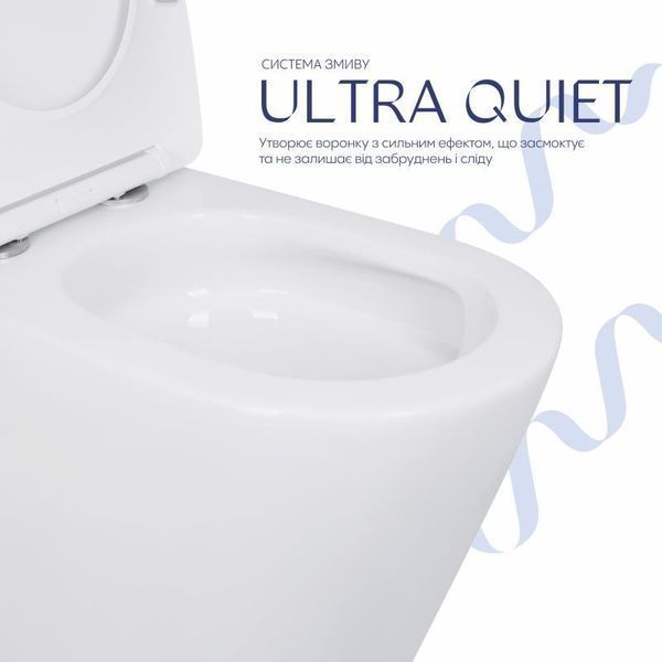 Унитаз-компакт Qtap Scorpio безободочный Ultra Quiet с сиденьем Soft-close QT14222125AUQW SD00050897 фото