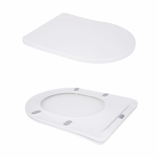 Унітаз підлоговий Qtap Grand Ultra Quiet безобідковий з сидінням Soft-close WHITE QT26228301W 2333998869 фото