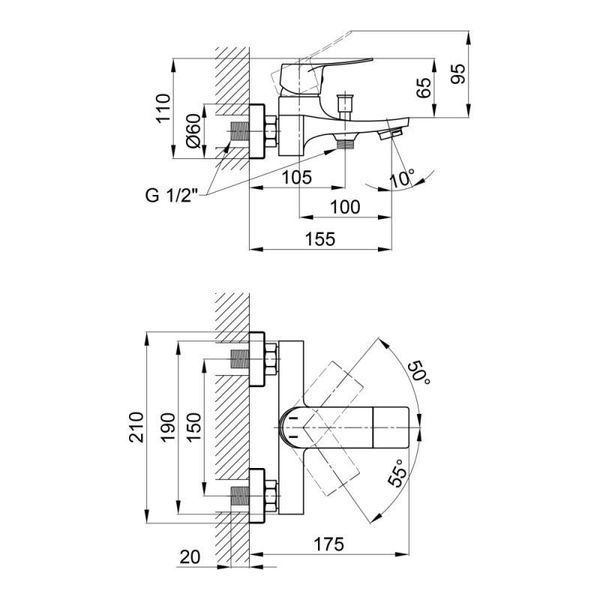 Смеситель для ванной Qtap Nihonto 3022101DC SD00042244 фото