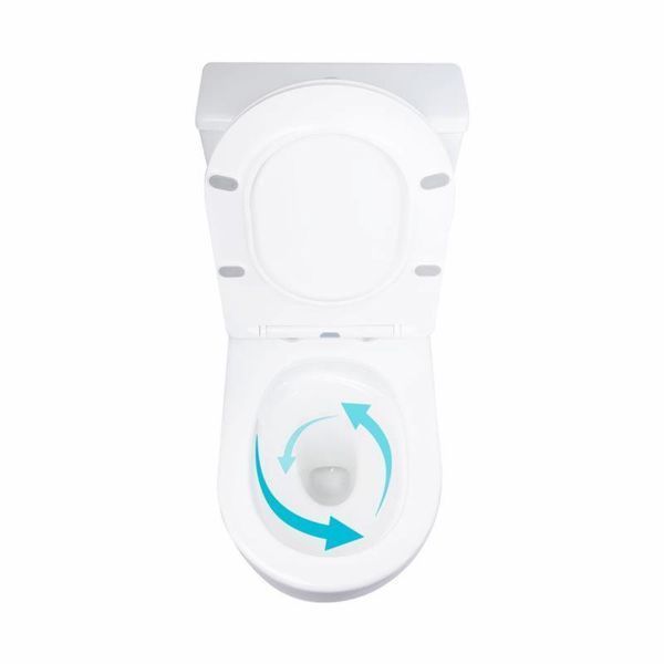 Унітаз підлоговий Qtap Grand Ultra Quiet безобідковий з сидінням Soft-close WHITE QT26228301W 2333998869 фото