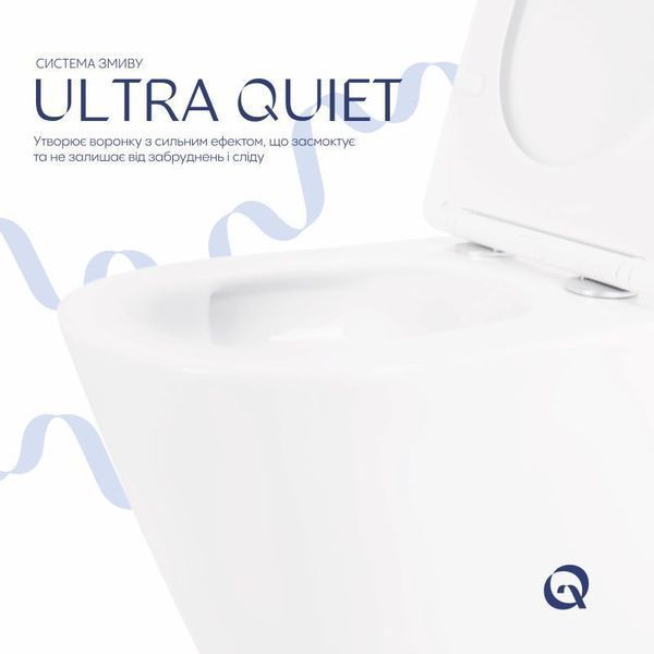 Унитаз подвесной Qtap Swan безободочный Ultra Quiet с сиденьем Soft-close QT16335179W SD00050900 фото