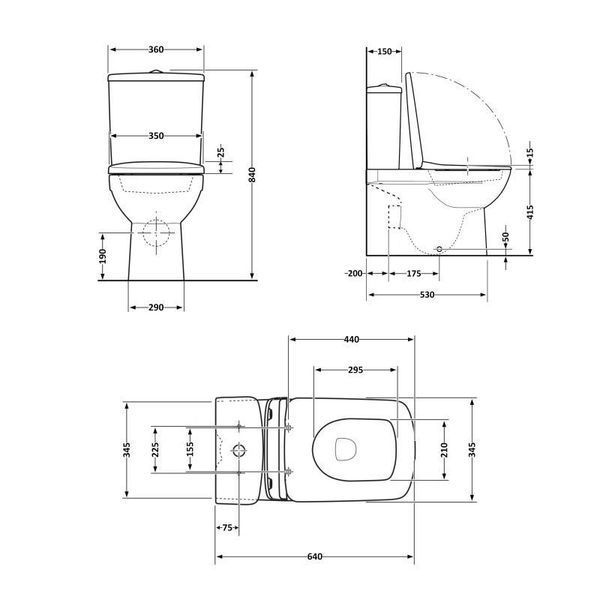 Унітаз підлоговий Qtap Stenava Rimless безобідковий з сидінням Soft-close WHITE QT27228303W 2333998870 фото