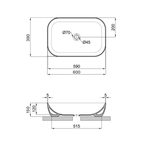Раковина-чаша Qtap Robin 610x400x145 White QT13112143PWN 2302881072 фото