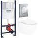 Комплект 5в1: Инсталляция Grohe Rapid +Безободковый Подвесной унитаз Venta Urban Rimless + клавиша хром 2588955128 фото 1