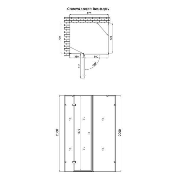 Душевая кабина Qtap Capricorn CRM1018RC6 100х80 см, стекло Clear 6 мм без поддона. SD00039711 фото