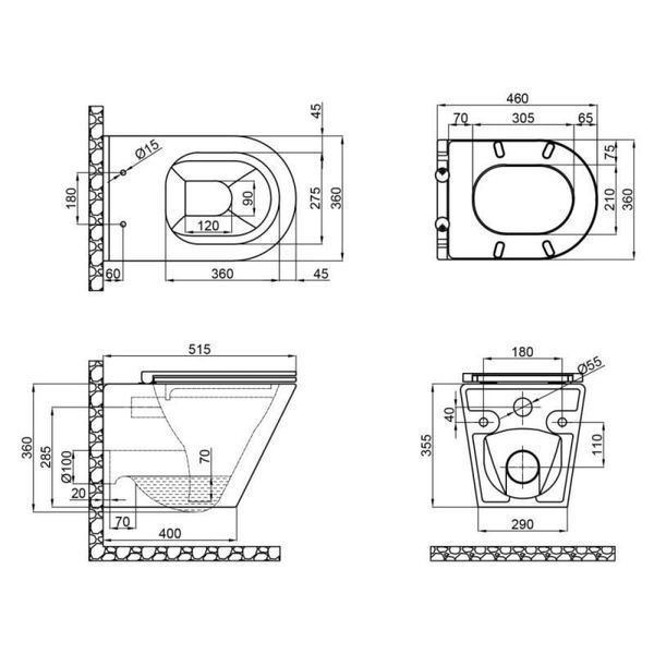 Унитаз подвесной Qtap Scorpio безободочный Ultra Quiet с сиденьем Soft-close QT1433053EUQW SD00050898 фото