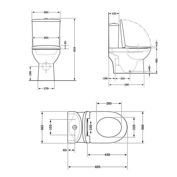 Унітаз підлоговий Qtap Dove Rimless безобідковий з сидінням Soft-close WHITE QT06228380BW 2333998871 фото