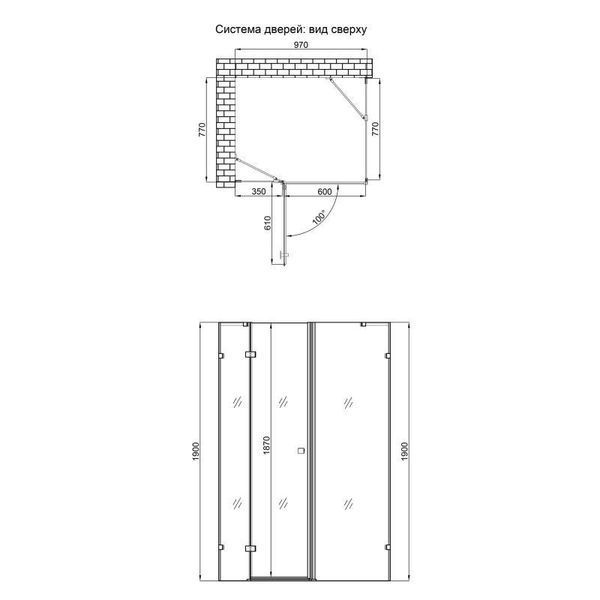 Душевая кабина Qtap Capricorn CRM1018RC6 100х80 см, стекло Clear 6 мм без поддона. SD00039711 фото