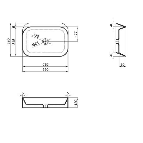 Раковина-чаша Qtap Scorpio 550х390х120 White QT14112243WN 2302881074 фото