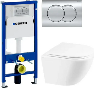 Комлект 5в1: Инсталляция Geberit DUOFIX PRO+Унитаз Venta Urban Rimless с сиденьем Slim Duroplast/ Soft-cl GEVU фото