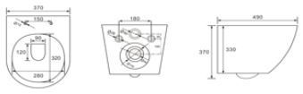 Комплект 5в1: Инсталляция Grohe Rapid + Безободковый Подвесной унитаз Volle AMADEUS 2.0 Vortice + клавиша цвет графит KOER 3027477335 фото