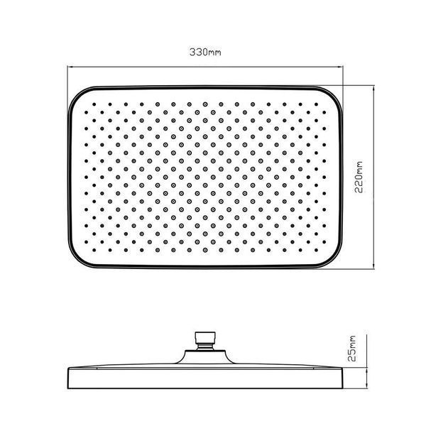 Лійка для верхнього душу Qtap Hlavova 330x330 мм прямокутна QTHLA107BLM45945 Black Matt 2262497168 фото