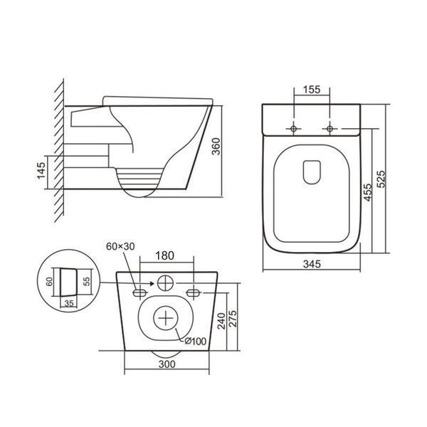 Унітаз підвісний Qtap Tern Ultra Quiet безобідковий з сидінням Soft-close WHITE QT17332303AW 2333998872 фото