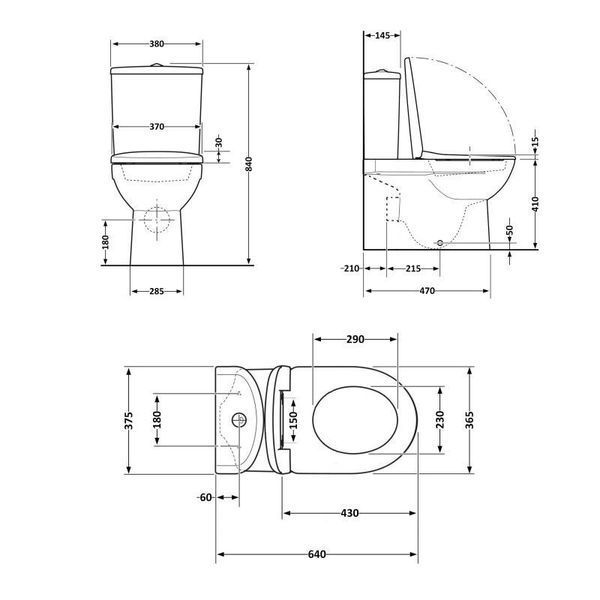 Унітаз підлоговий Qtap Jay Ultra Quiet з сидінням Soft-close 640x360x835 мм QT07222175TW White 2423169685 фото