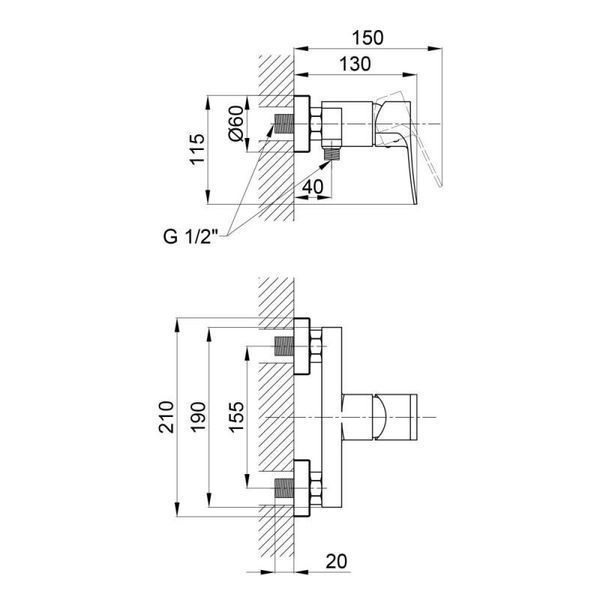 Змішувач для душу Qtap Nihonto 4022101CB SD00042249 фото
