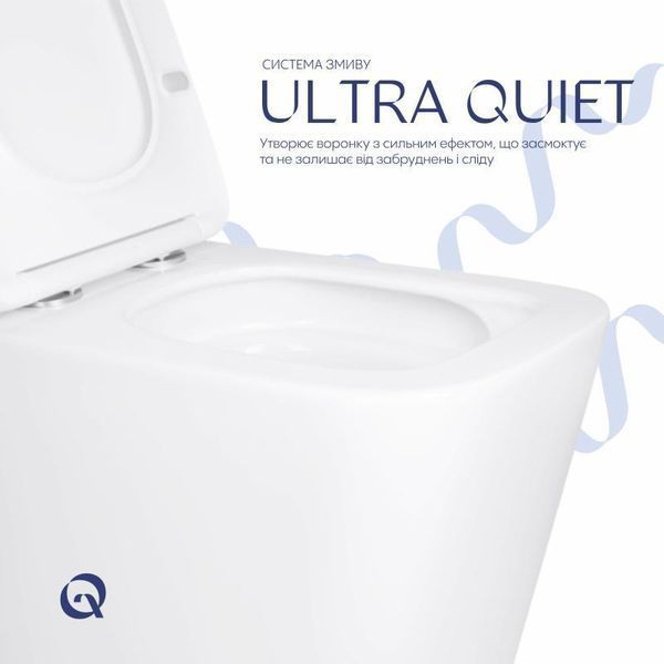 Унітаз підвісний Qtap Tern Ultra Quiet безобідковий з сидінням Soft-close WHITE QT17332303AW 2333998872 фото