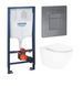 Комплект 5в1: Инсталляция Grohe Rapid + Безободковый Подвесной унитаз Volle AMADEUS 2.0 Vortice + клавиша цвет графит KOER 3027477335 фото 1