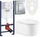 Комплект 5в1: Инсталляция Grohe Rapid + Безободковый Подвесной унитаз Taurus Ultra Quiet + клавиша хром KOER 2992872214 фото 1