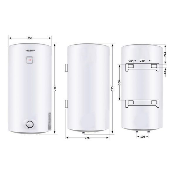 Водонагреватель Thermo Alliance 50 л SLIM вертикальный, мокрый ТЭН 1,5 кВт D50V15Q1 SD00042063 фото