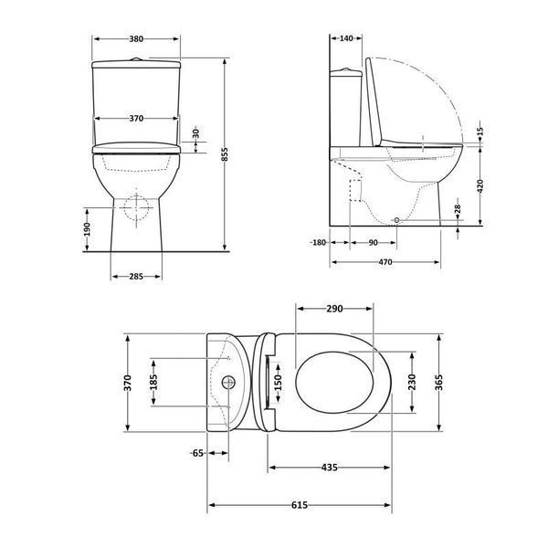 Унитаз-компакт Qtap Stork безободковый с сиденьем Soft-close QT15222179W SD00036226 фото