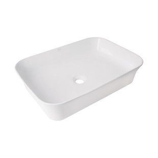 Раковина накладна Qtap Virgo N прямокутна без донного клапана WHITE QT18116308W 2425525659 фото