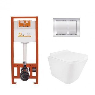 Комплект: Qtap Tern Ultra Quiet унітаз підвісний QT1733052EUQW + Nest комплект інсталяції 4в1 (квадратна SD00051280 фото