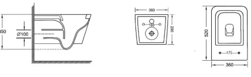 Інсталяція GEBERIT з кнопкою+Унітаз Crow підвісний Rimless 520х360х290 мм із сидінням Slim Duroplast/ Soft-clos GB CR1 фото