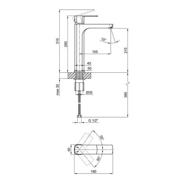 Смеситель для раковины Qtap Lipno 10H23101G SD00044010 фото