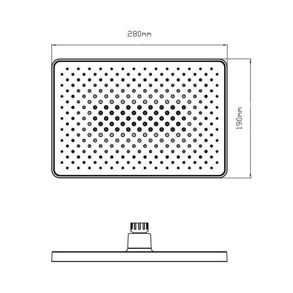 Лійка для верхнього душу Qtap Hlavova 280x280 мм прямокутна QTHLA107BLM45947 Black Matt 2262497169 фото