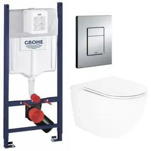 Комплект 5в1: Інсталяція Grohe Rapid + Безобідковий Підвісний унітаз Venta Focus Торнадо+ клавіша хром GF2 фото