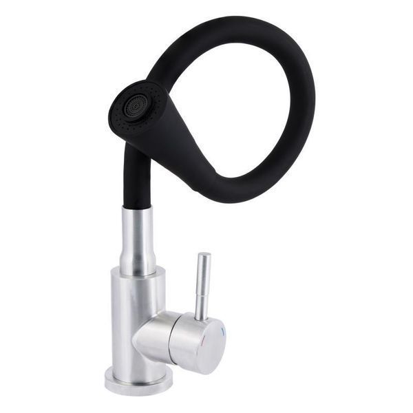 Змішувач для кухні Lidz Aria 015F31 з гнучким виливом (k35) LDARI015F31BNK31872 Black / Nickel 2333998874 фото