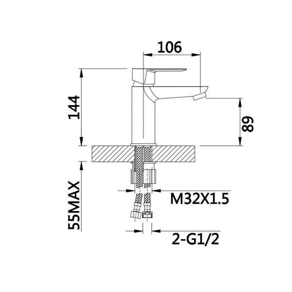 Змішувач для раковини Lidz Latwa 001 (k35) LDLAT001WHI45423 White SD00051547 фото