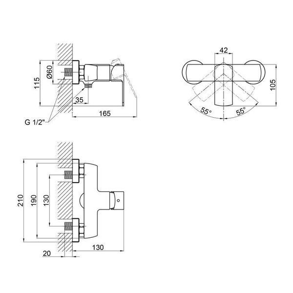 Смеситель для душа Qtap Lipno 4023101G SD00044011 фото