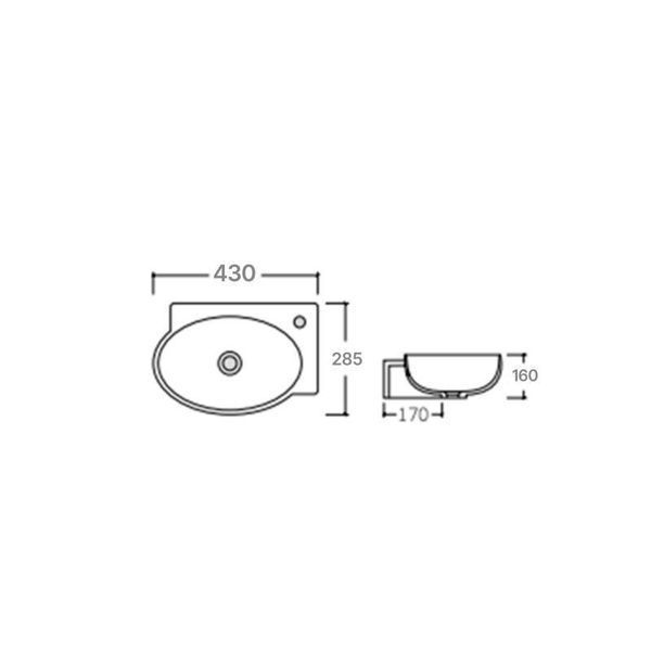 Раковина Qtap Leo 430x290x140 White QT11115011RWN 2302881079 фото