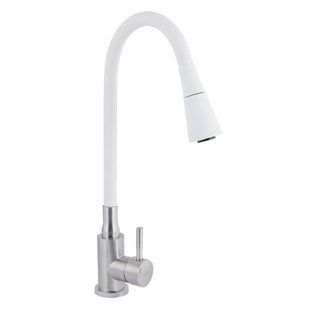 Змішувач для кухні Lidz Aria 015F31 з гнучким виливом (k35) LDARI015F31WNK36981 White / Nickel 2333998875 фото