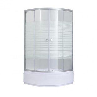 Душова кабіна Lidz Wieza SC90x90.SAT.MID.L, скло Linie 4 мм SD00045613 фото