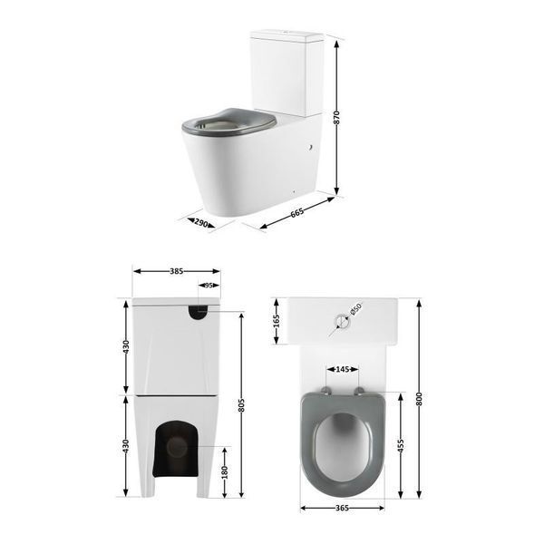 Унітаз підлоговий Qtap Freedom інклюзивний Rimless безобідковий з сидінням Soft-close WHITE QT22226098W 2359814583 фото