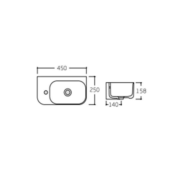 Раковина Qtap Tern 450х260х155 White QT17115117LWN 2302881080 фото