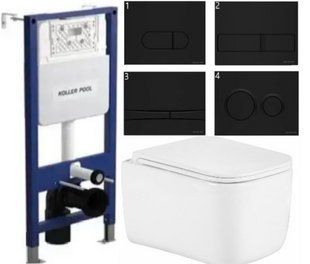 Комплект 5в1: Инсталляция Koller pool +Безободковый Подвесной унитаз Qtap Gemini Ultra Quiet +Клавиша на выбор 2913205107 фото