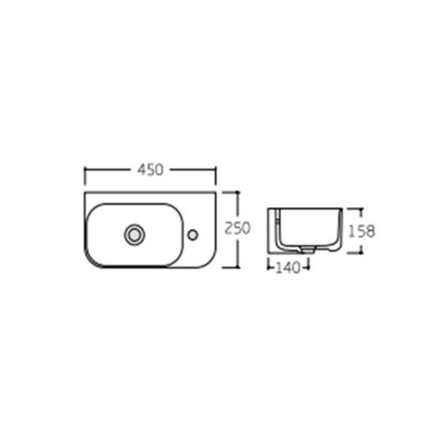 Раковина Qtap Tern 450х260х155 White QT17115117RWN 2302881081 фото
