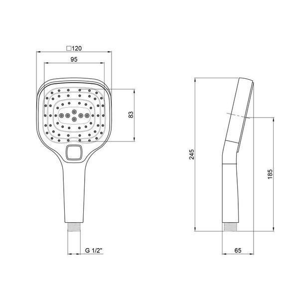Лейка для ручного душа Qtap Rucni A120N3KCW SD00042068 фото