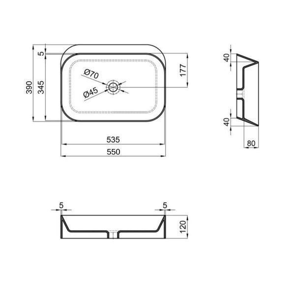 Раковина-чаша Qtap Scorpio 550х390х120 Matt black QT14112243MBN 2359814585 фото