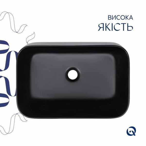 Раковина-чаша Qtap Scorpio 550х390х120 Matt black QT14112243MBN 2359814585 фото