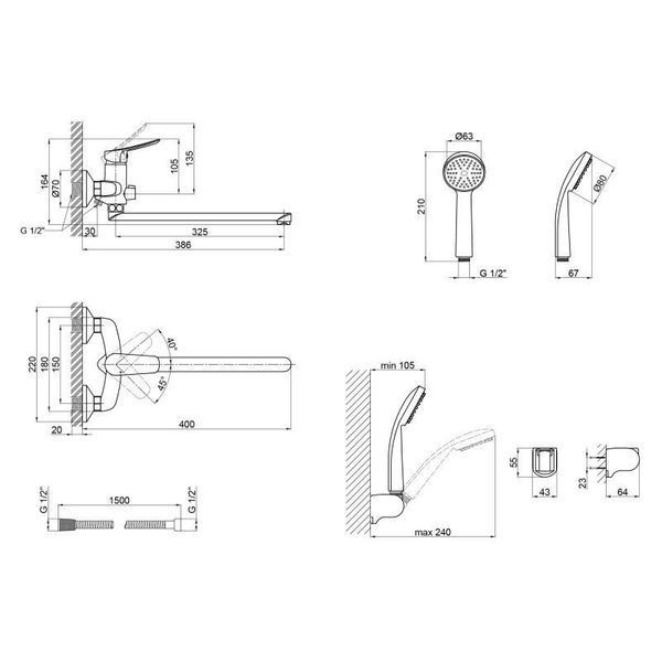 Змішувач для ванни Qtap Loft CRM 005 New SD00034705 фото