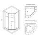 Душевая кабина Lidz Dozorca SC90x90.BLA.LOW.TR, стекло прозрачное 6 мм SD00045614 фото 2
