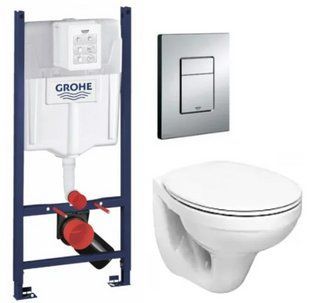 Комплект 5в1: Инсталляция Grohe Rapid +Подвесной унитаз Kolo Idol+ клавиша хром GV I1 фото