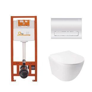 Комплект: Qtap Jay Ultra Quiet унітаз підвісний QT07335177W + Nest комплект інсталяції 4в1 (лінійна клавіша SD00051264 фото
